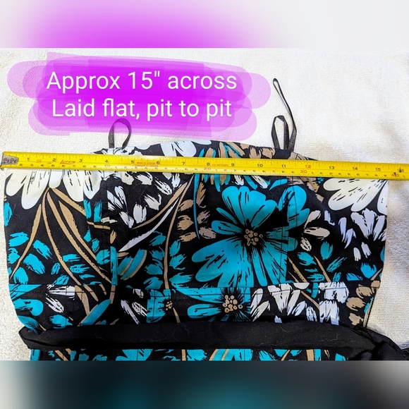 Vintage le chateau size med strapless mini dress, EUC, teal floral pattern - Picture 11 of 16